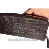 Ví nữ da bò dập vân cá sấu